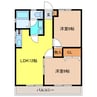 ハイツコスモ 2LDKの間取り