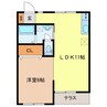 グリーンハイツナワタ 1LDKの間取り