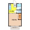 パナハイツおりぐちＢ 1Kの間取り