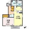 D-room新生 1LDKの間取り