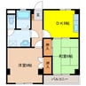 セラビーハウス 2DKの間取り