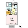 カレッジタウン　D棟 1Kの間取り