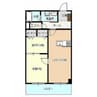 ベルフィット黒石 1LDK+Sの間取り
