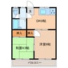 原グランドハイツ 2DKの間取り