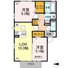 D-roomモンテ 2LDKの間取り