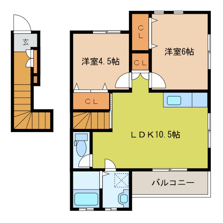 間取図 ハイプロスパサクライ　南