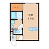パステル東須恵 1Kの間取り