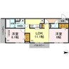 ブランネージュ中川　ABC 2LDKの間取り