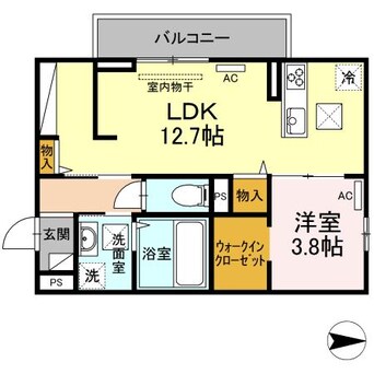 間取図 ブランネージュ中川　ABC