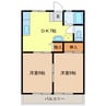 須恵ハイツB棟 2DKの間取り