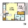 プランドール流川 1LDKの間取り