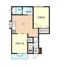 アンジュエールＡB 2DKの間取り