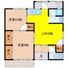 黒石北３丁目貸家 2LDKの間取り