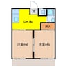 岡部ハイツ 2DKの間取り