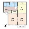 ドリームフジ 2Kの間取り