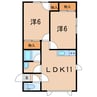 ファミールハイツ 2LDKの間取り