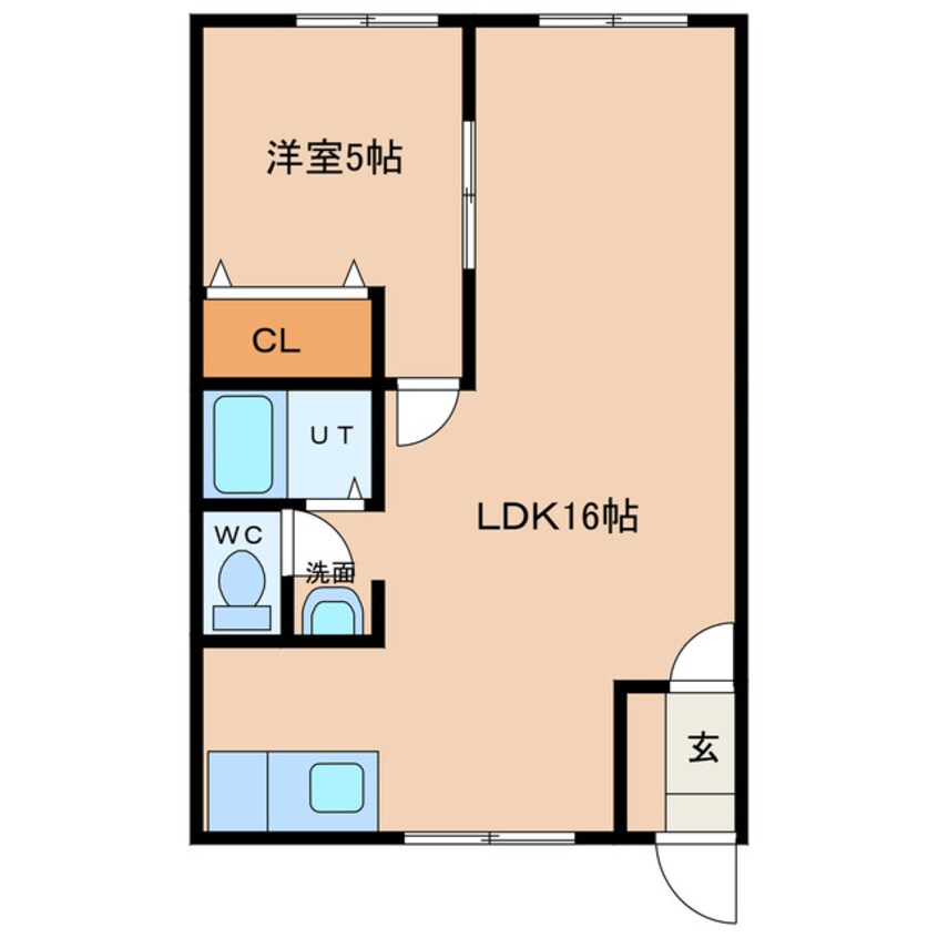 間取図 リバティ士別B