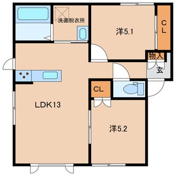 間取図 プレイス5・5