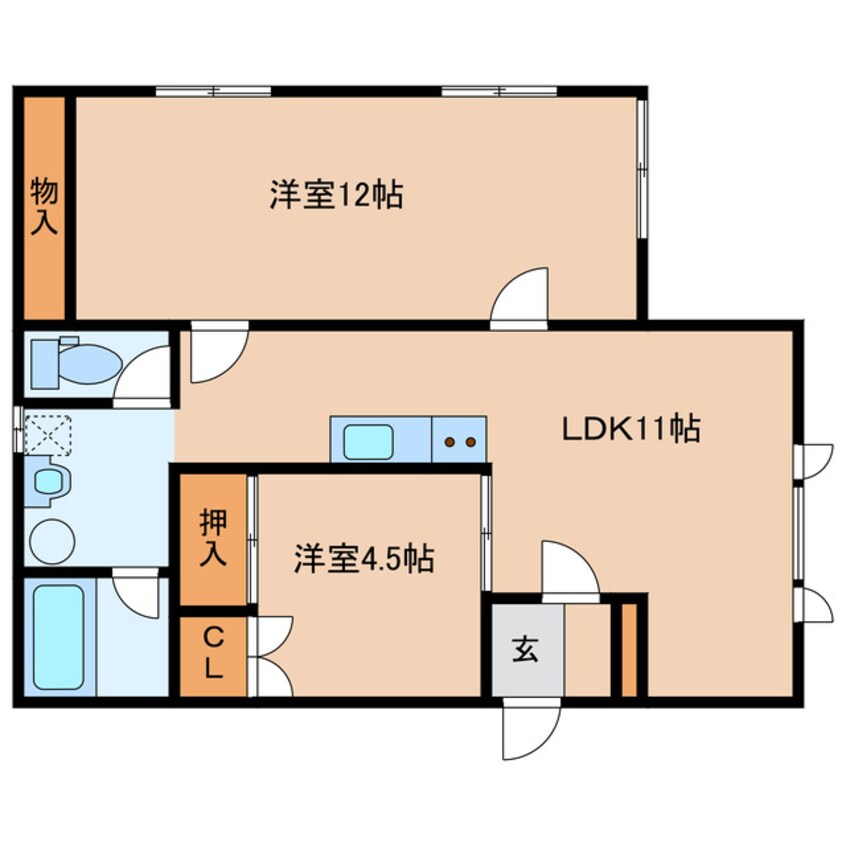 間取図 カトウハイツ８