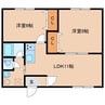クレー＆パーク 2LDKの間取り