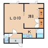 マルベリーハイツ 1LDKの間取り