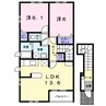 サンライト・カワサキＡ 2LDKの間取り