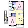 ボヌール 2LDKの間取り
