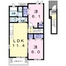 エレガンスＤ 2LDKの間取り