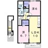 カンピオーネ・フジ 2LDKの間取り
