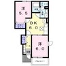 エンブレムＤ 2DKの間取り