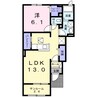 エスポワールIII 1LDKの間取り