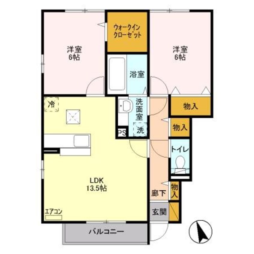 間取図 グランデ・川木谷A