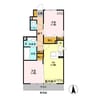クレシェンテ 2DKの間取り