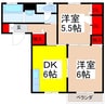 サニーコート 2DKの間取り