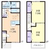ハッピーベル 2LDKの間取り