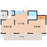 レジェンドハウス6号棟 2DKの間取り