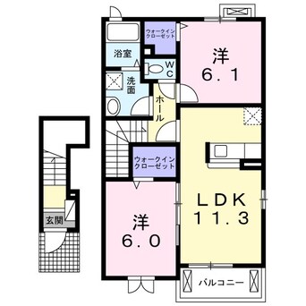 間取図 ラック　ヒルズ　Ｂ