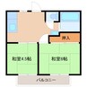 鈴屋ハイツI 2DKの間取り