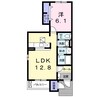 パストラル 1LDKの間取り