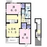 ラフィーネＡ 2LDKの間取り