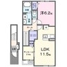 フィオーレII 1LDKの間取り