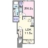 フィオーレII 1LDKの間取り