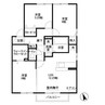 グラウス・シャトーB 3LDKの間取り