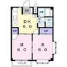 コーポ梨花 2DKの間取り