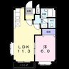 アーバンサクライＢ棟 1LDKの間取り