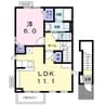 ラブリームーン 1LDKの間取り