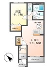 メルヴェイユ 1LDKの間取り