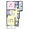 ラルゴ 1LDKの間取り