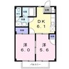 ウォールナット 2DKの間取り