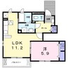 ホワイトオーク東 1LDKの間取り
